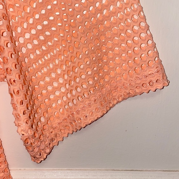 Divided H&M Small Peach Oversized Mesh Short Sleeve Tee - Picture 8 of 10